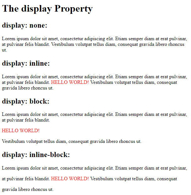 display property examples