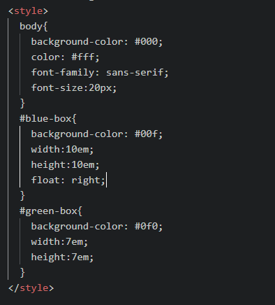 float-right CSS code