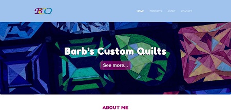 home page of barbscustomquilts.ca